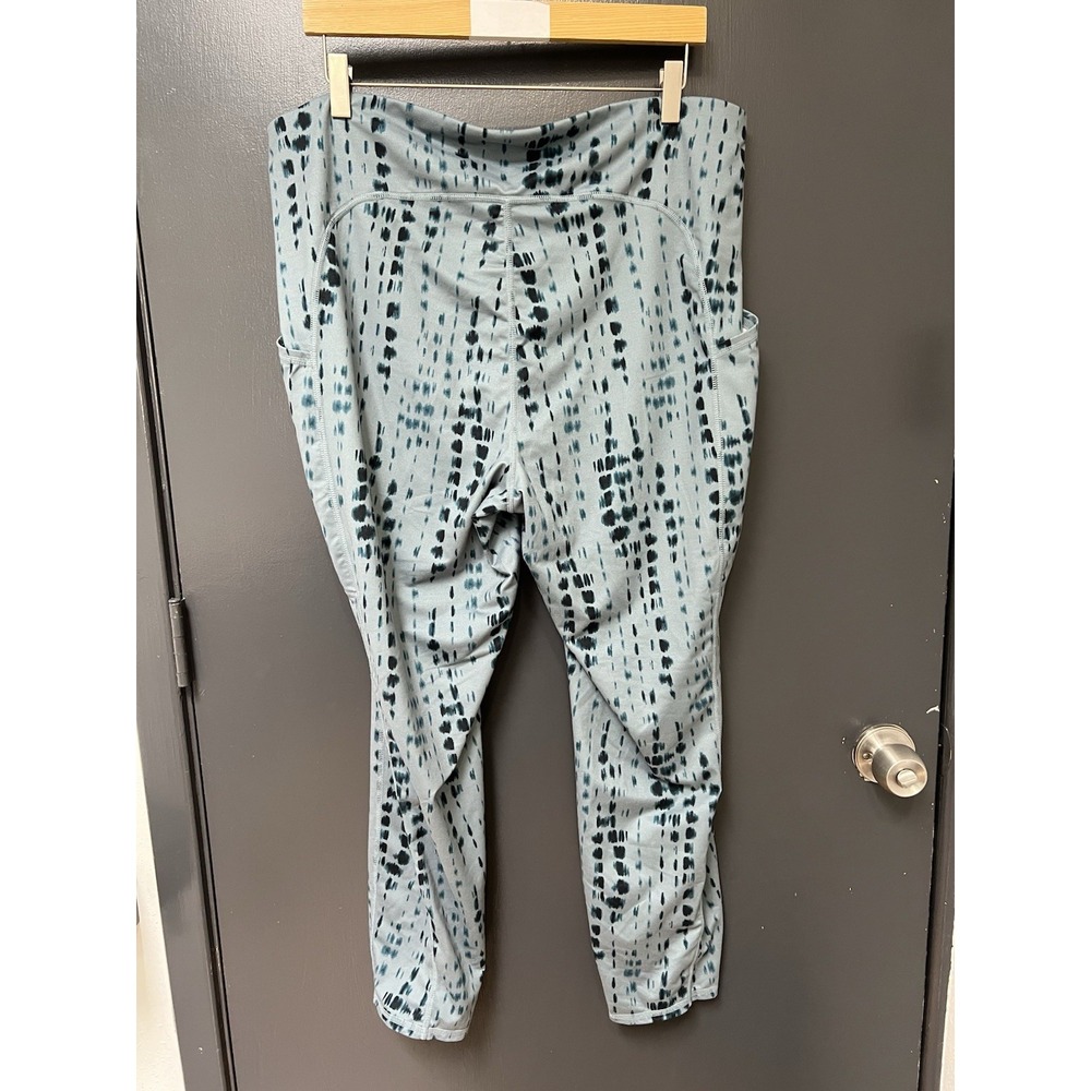 J Jill Fit Sz 2X Performance High Rise Leggings Blue Print Women's - Picture 5 of 5